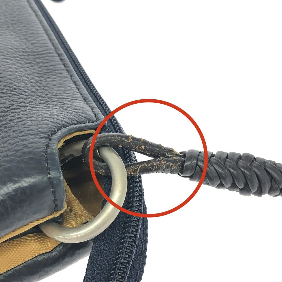 Ginza Yoshinoya One Shoulder Bag - Woven Handle / Leather - Navy - Women's 7