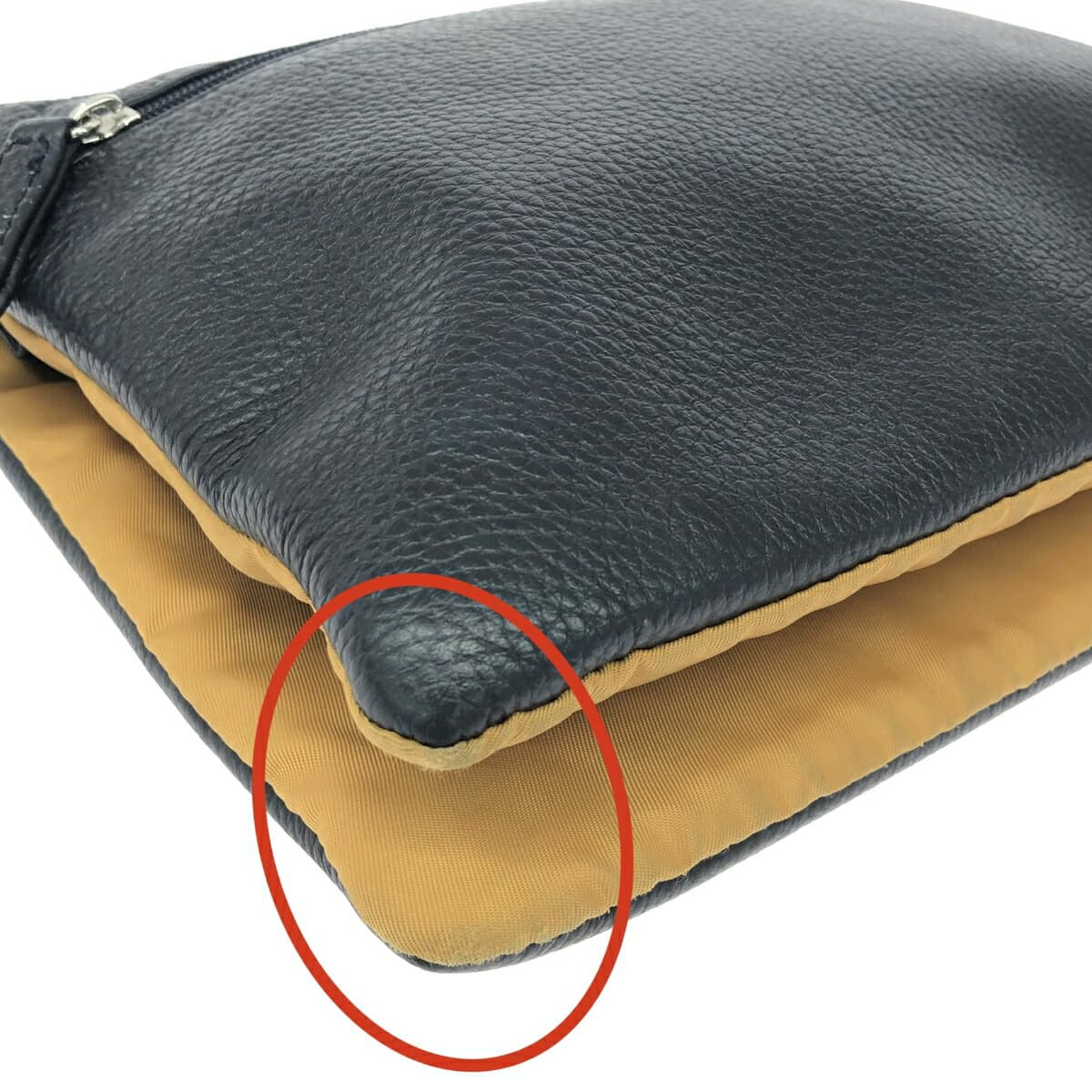 Ginza Yoshinoya One Shoulder Bag - Woven Handle / Leather - Navy - Women's 8