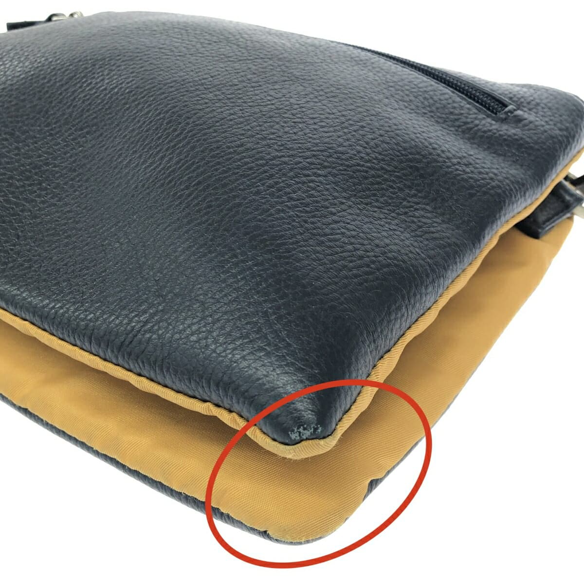 Ginza Yoshinoya One Shoulder Bag - Woven Handle / Leather - Navy - Women's 9