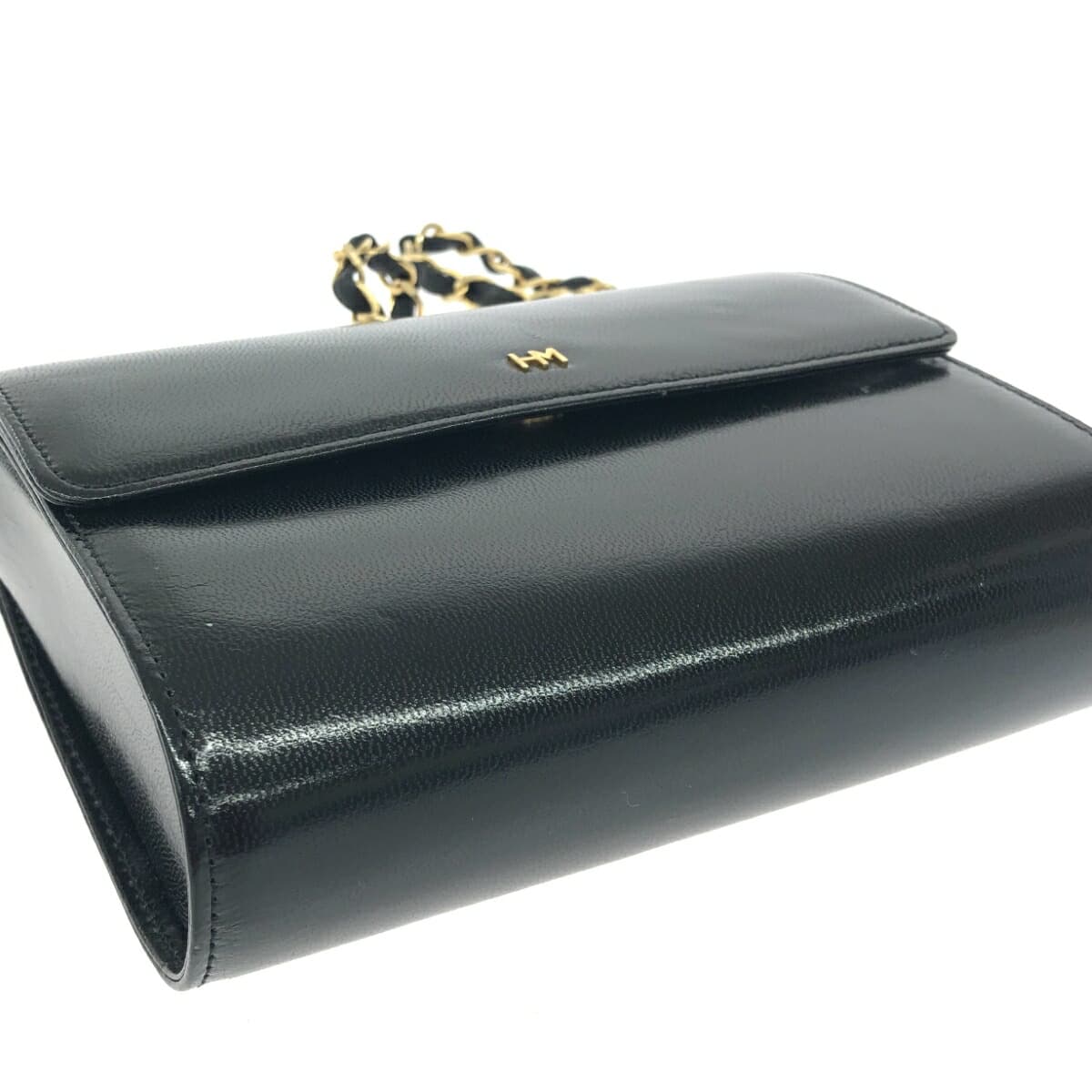 HANAE MORI Shoulder Bag HM Logo / Leather Black Ladies 4