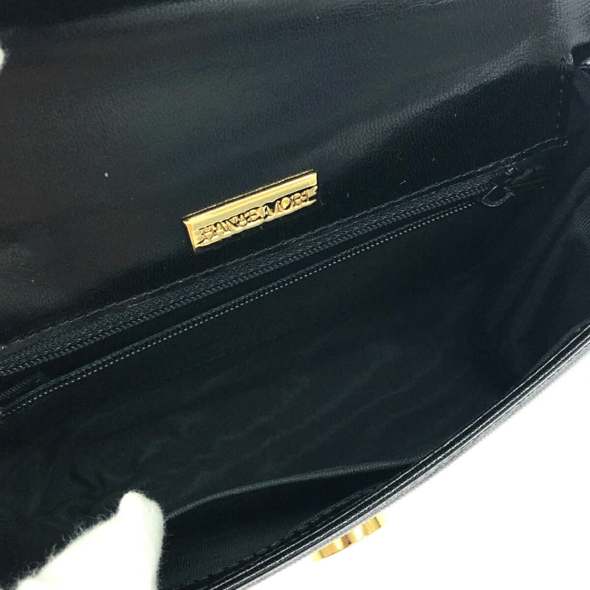 HANAE MORI Shoulder Bag HM Logo / Leather Black Ladies 6