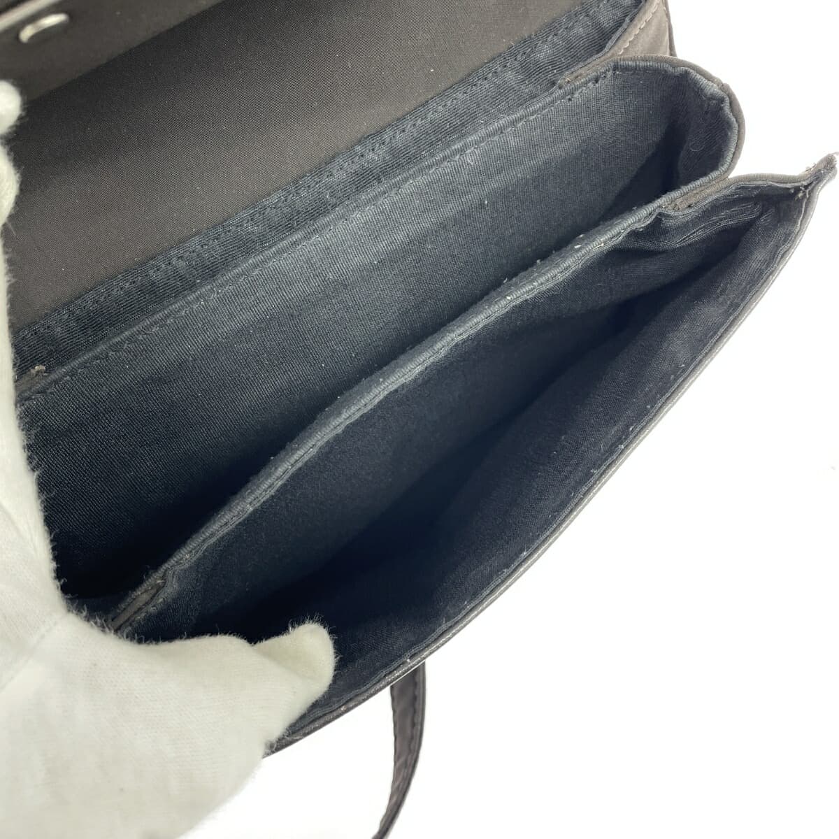 GUESS Guess Mini Shoulder Bag Logo Square Plate Leather Dark Brown Vintage Women's 6