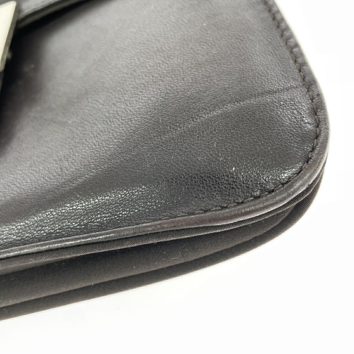 GUESS Guess Mini Shoulder Bag Logo Square Plate Leather Dark Brown Vintage Women's 9