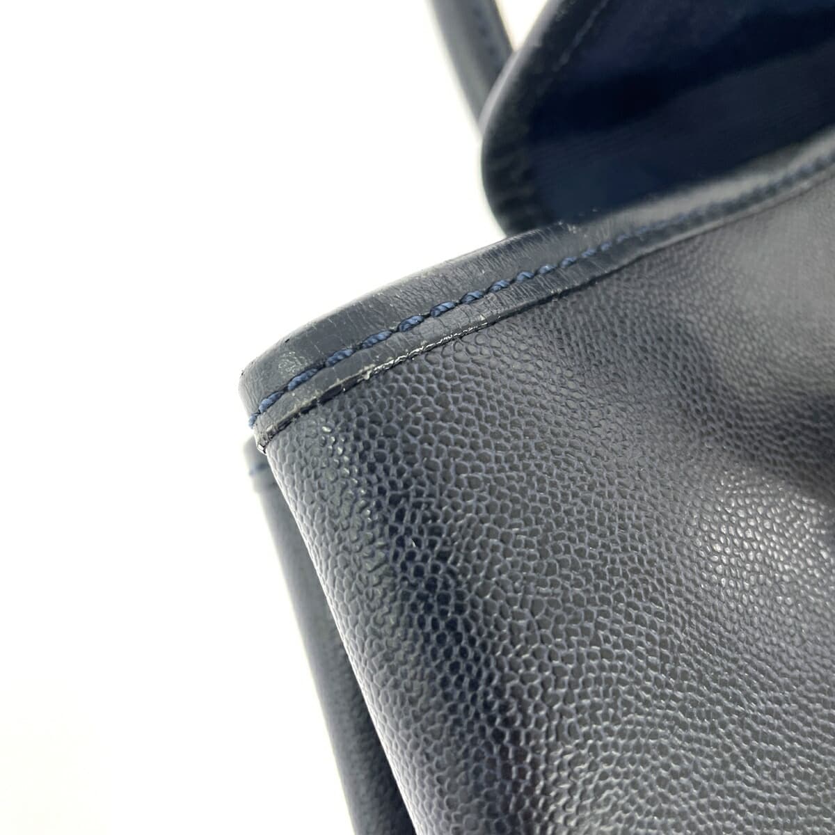 Marie Claire tote bag, leather, navy, women's 10