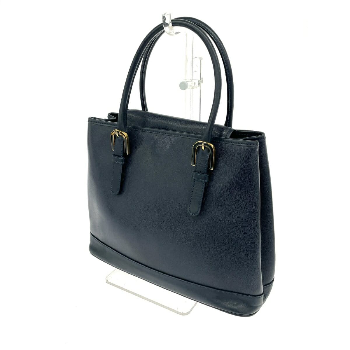 Marie Claire tote bag, leather, navy, women's 3