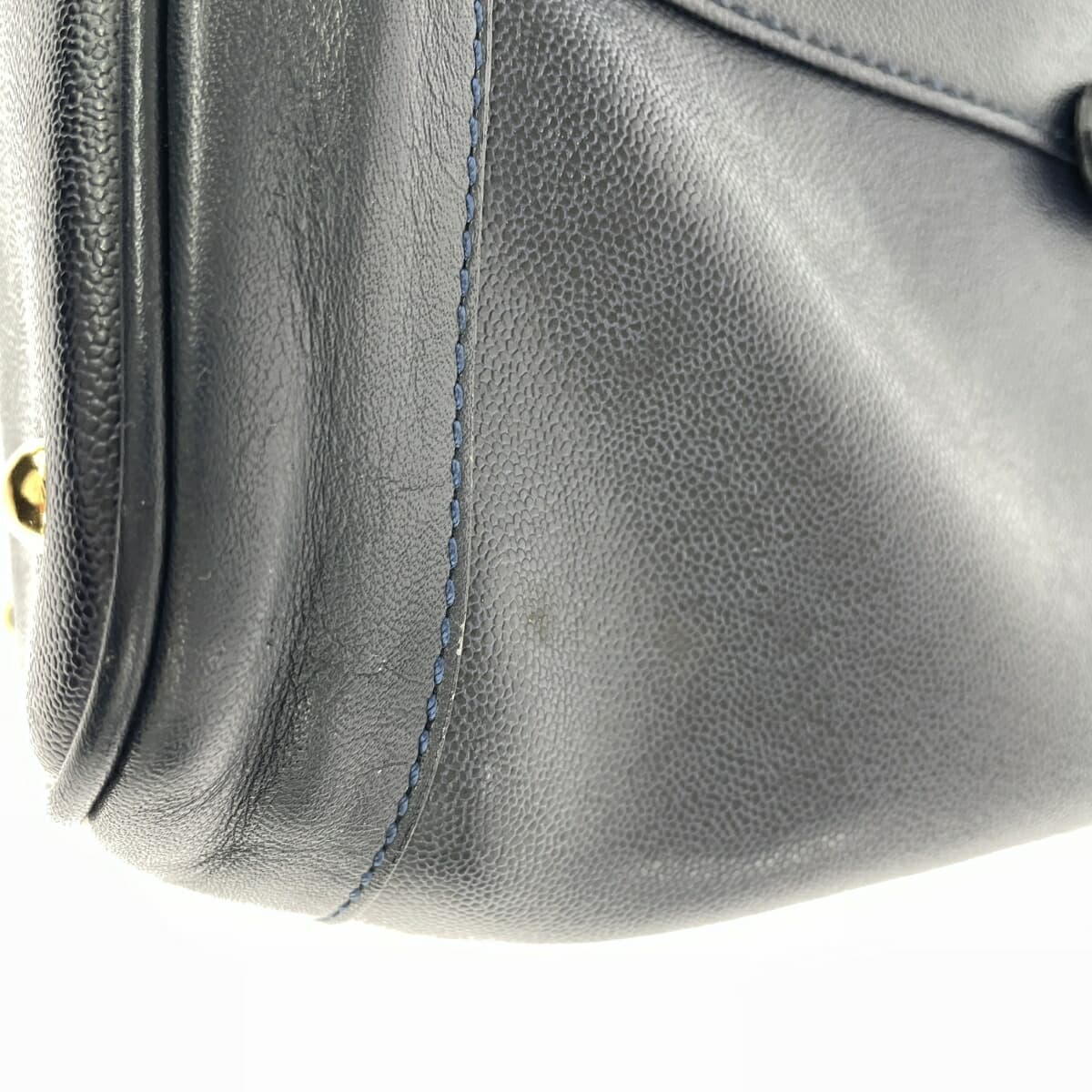 Marie Claire tote bag, leather, navy, women's 8