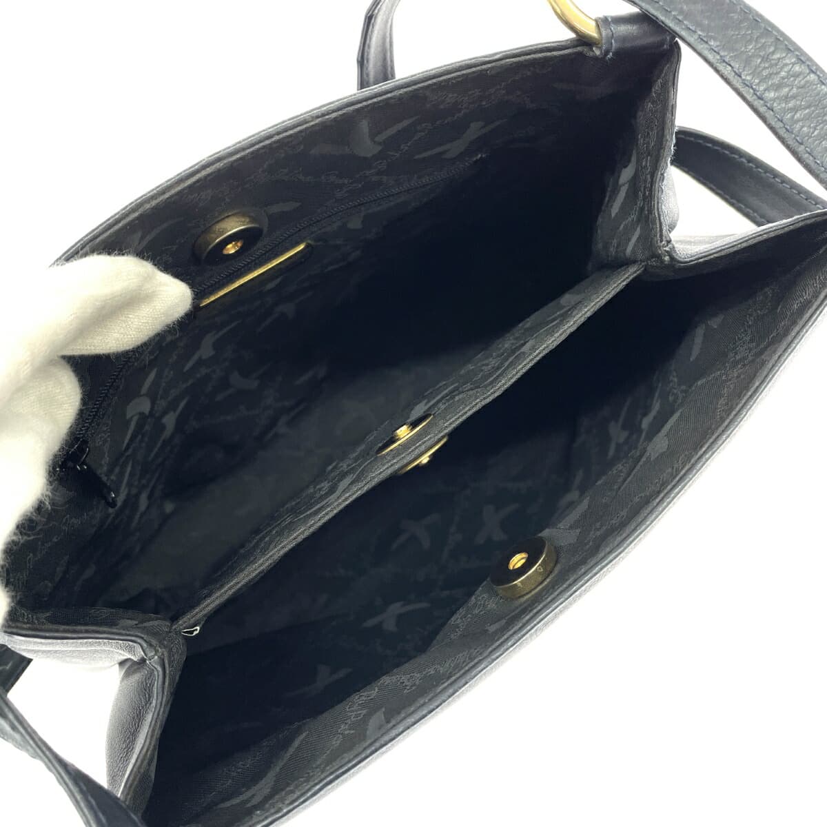 Paloma Picaso Shoulder Tote Bag Logo Leather Black Ladies 8