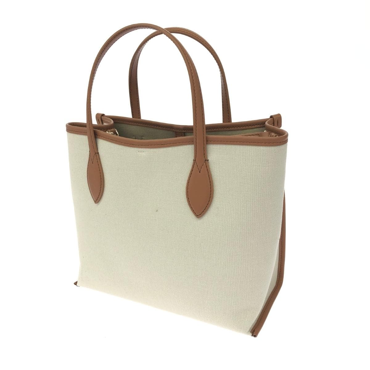 FURLA 2WAY Bag in Excellent Condition TONI BRANDY/MAGO NAGASAKA/Canvas Brown/Beige for Women 3