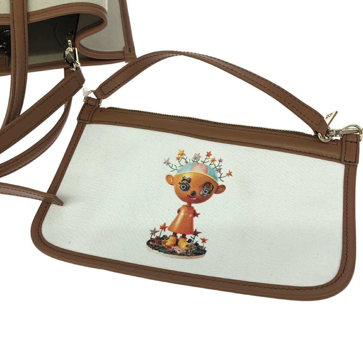 FURLA 2WAY Bag in Excellent Condition TONI BRANDY/MAGO NAGASAKA/Canvas Brown/Beige for Women 6