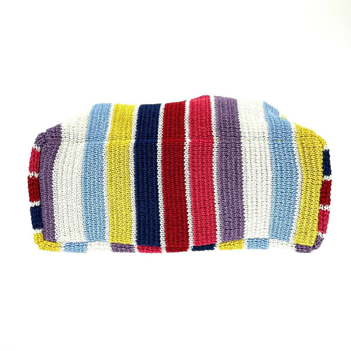 NKNIT Knit Tote Bag Good Condition Multi Stripe Multi Color Women's 5