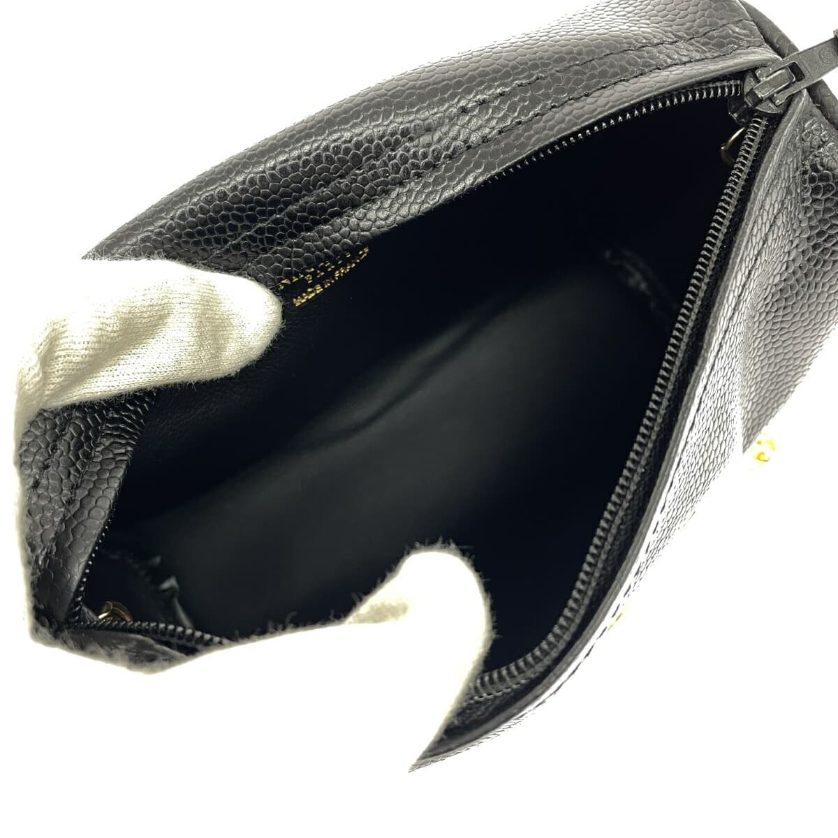 NINA RICCI Nina Ricci Chain Mini Shoulder Bag NR Logo Ribbon PVC Black Women's 6