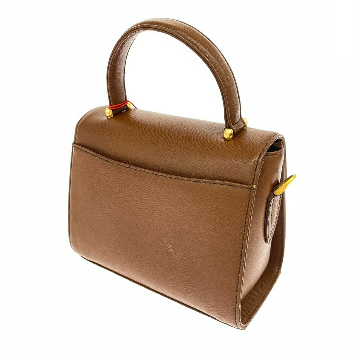 Emanuel Ungaro 2WAY Handbag Bamboo Tassel Logo Embossed Leather Brown Ladies 3