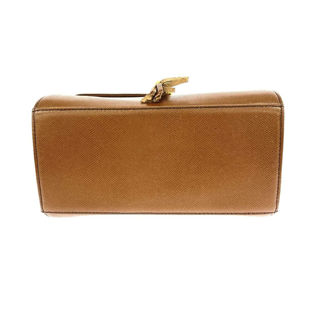 Emanuel Ungaro 2WAY Handbag Bamboo Tassel Logo Embossed Leather Brown Ladies 5