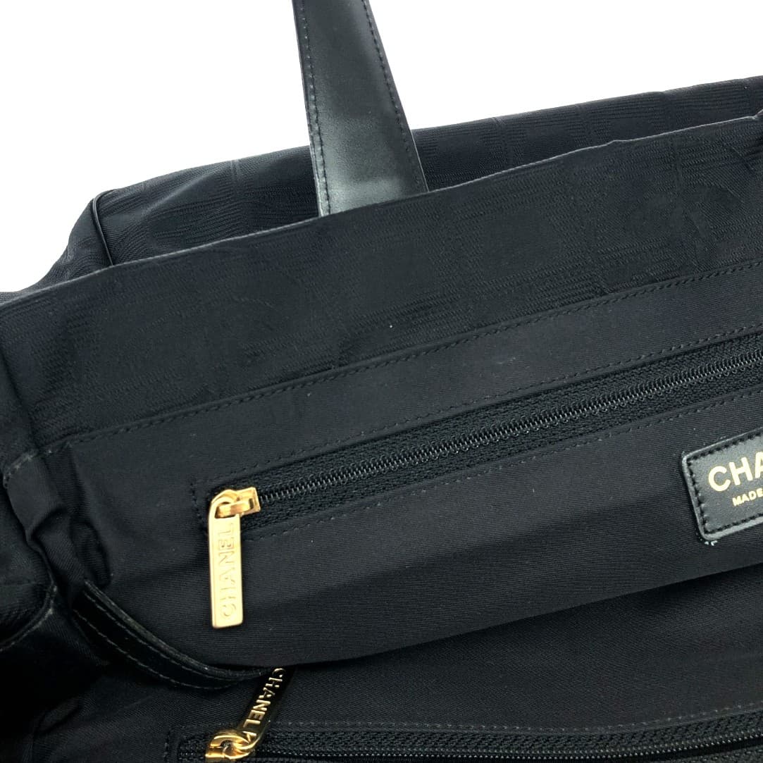 CHANEL Tote Bag MM Good Condition Neutral Travel Line/Nylon/Black A15991 Black Ladies 7