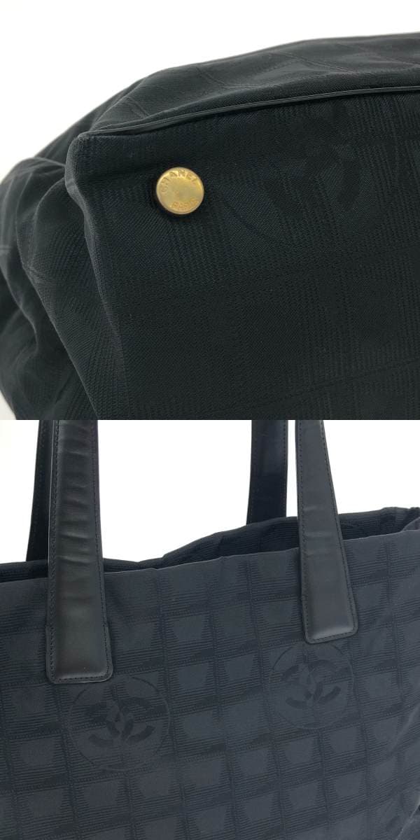 CHANEL Tote Bag MM Good Condition Neutral Travel Line/Nylon/Black A15991 Black Ladies 8