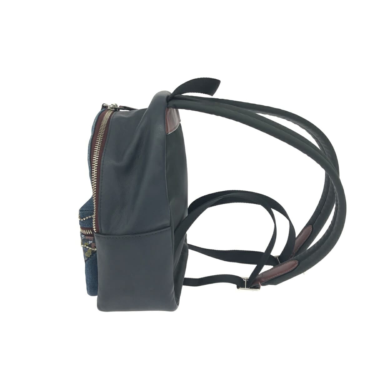 COACH Backpack Patchwork/Rhinestones/Denim x Leather Navy for Women 2