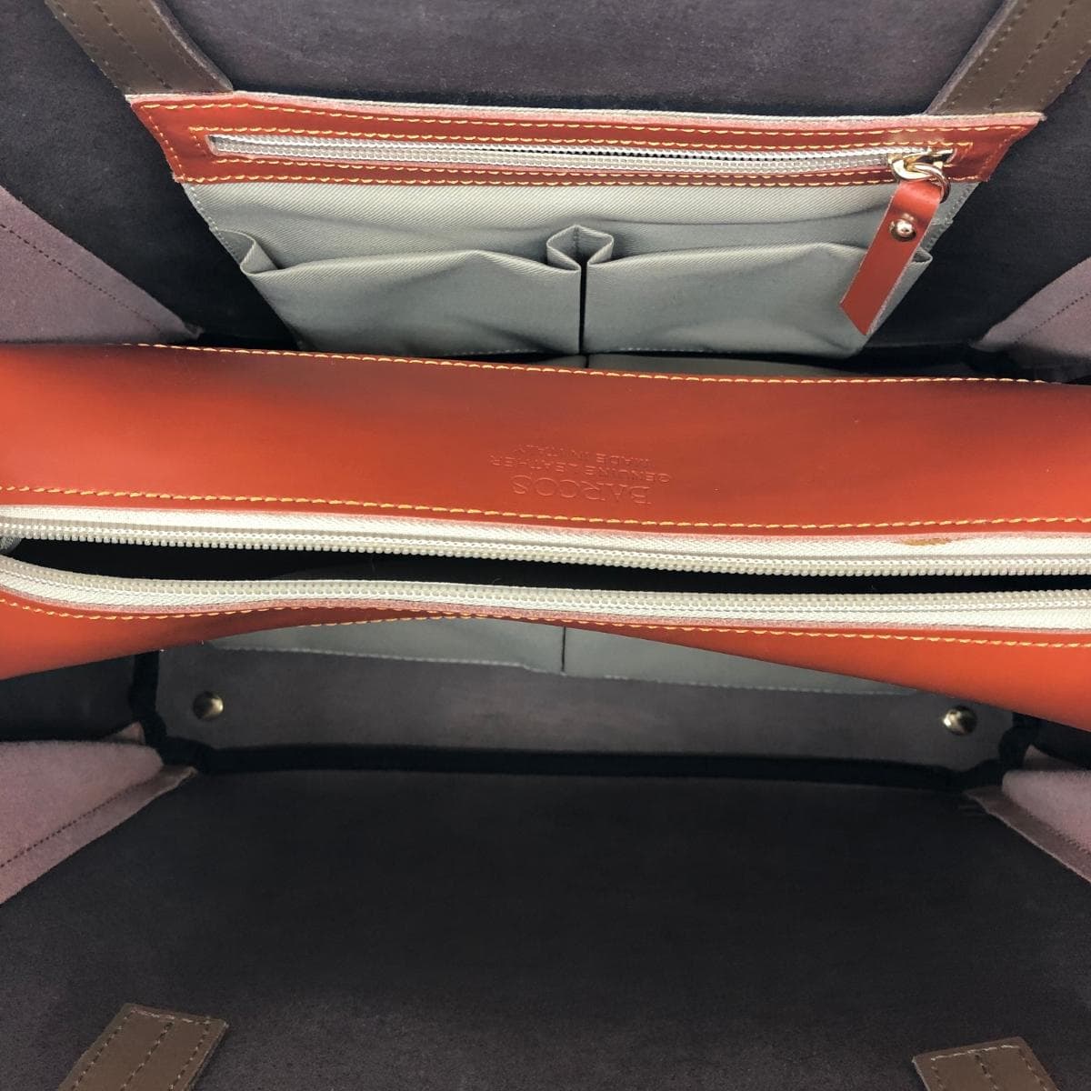 BARCOS Balcos Tote Bag in Excellent Condition Leather Brown for Women 4