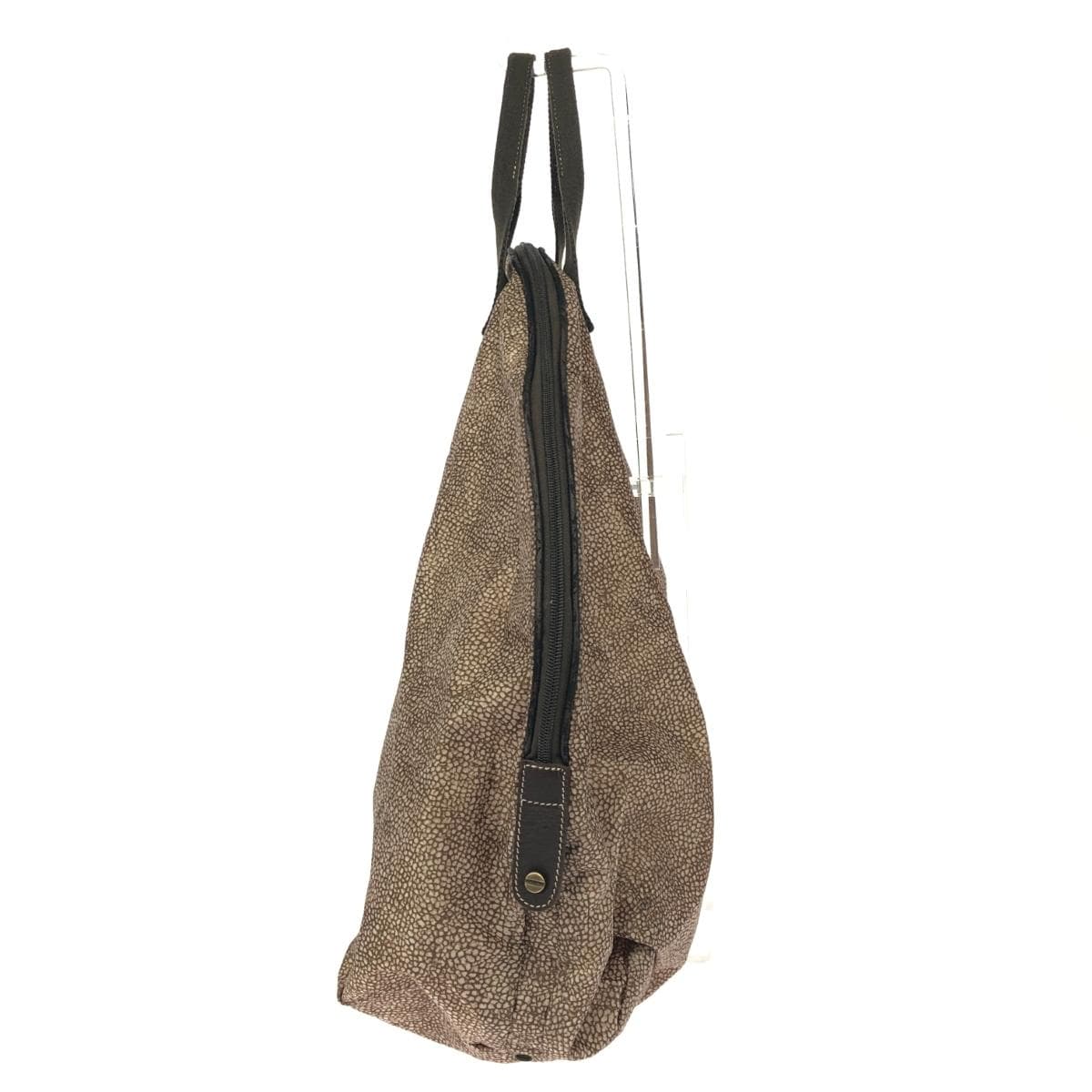 Borbonese Boston bag in good condition, quail pattern/nylon, brown, unisex 2