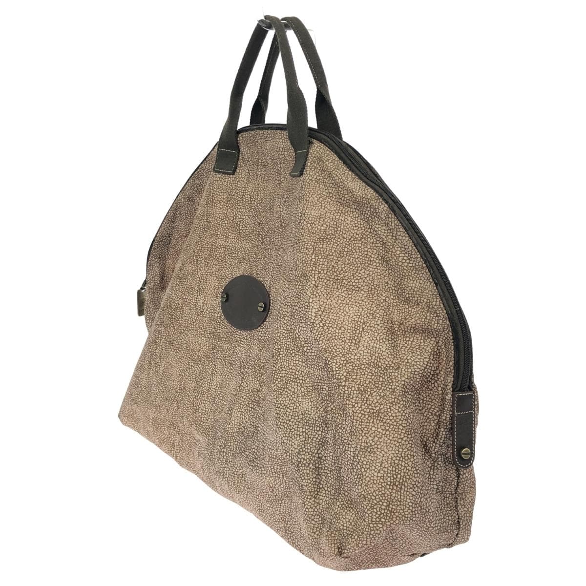 Borbonese Boston bag in good condition, quail pattern/nylon, brown, unisex 3