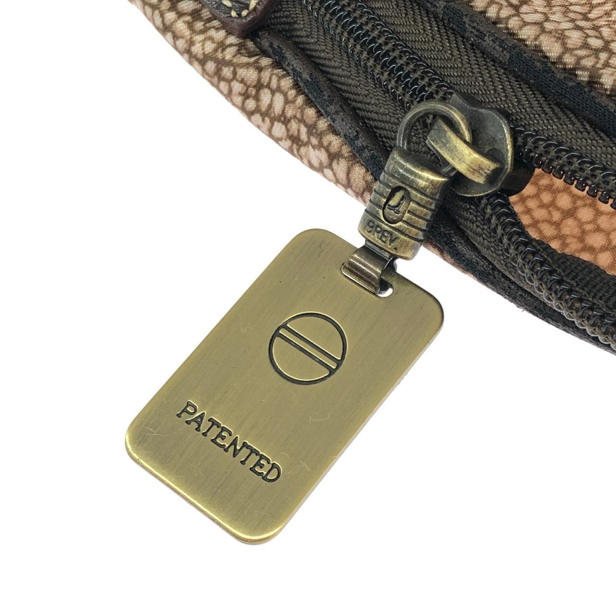 Borbonese Boston bag in good condition, quail pattern/nylon, brown, unisex 7