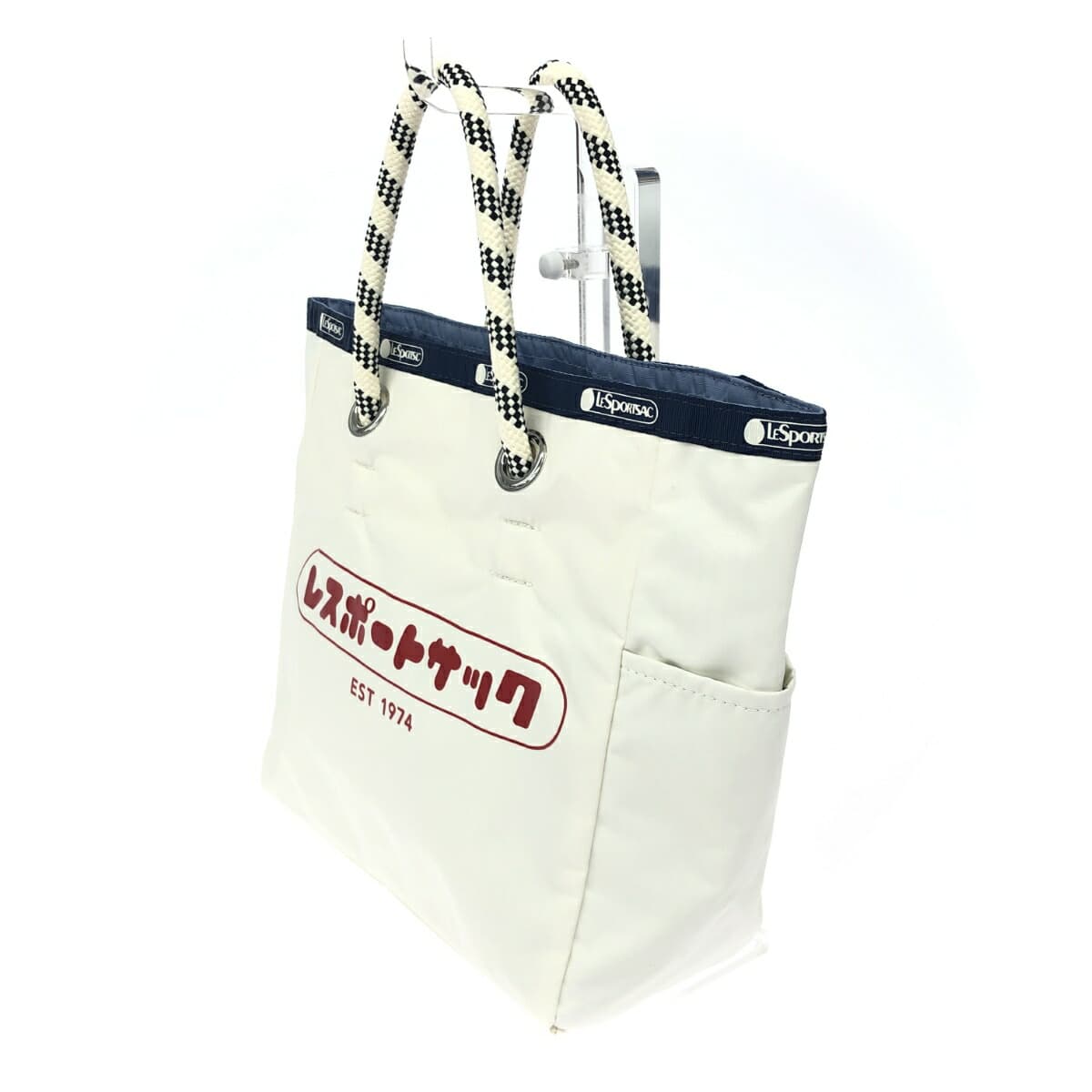 LeSportsac handbag in excellent condition, Katakana collection/reversible/MEDIUM, white, for women 3