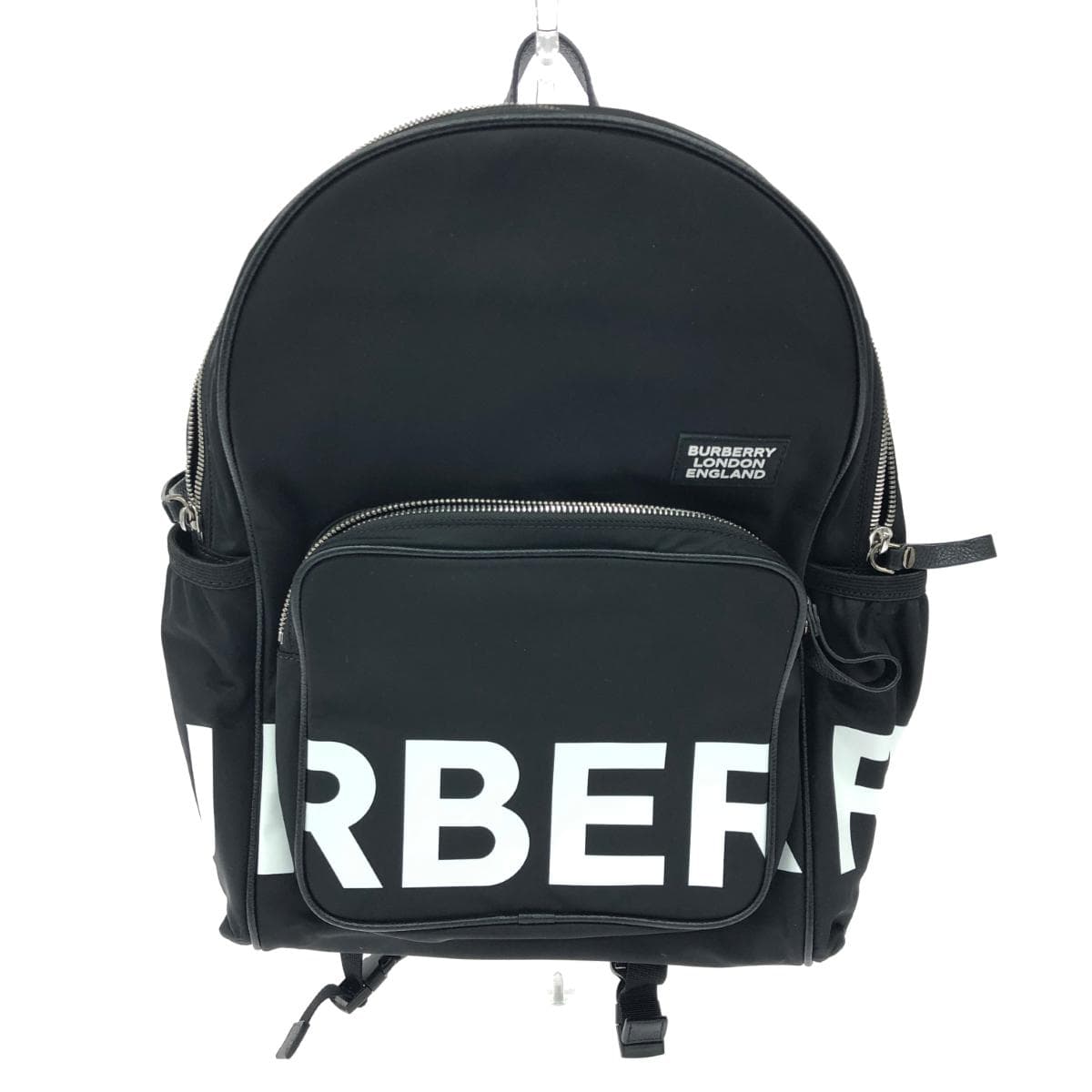 BURBERRY LONDON Backpack in excellent condition, logo print/nylon 8041235, black, unisex