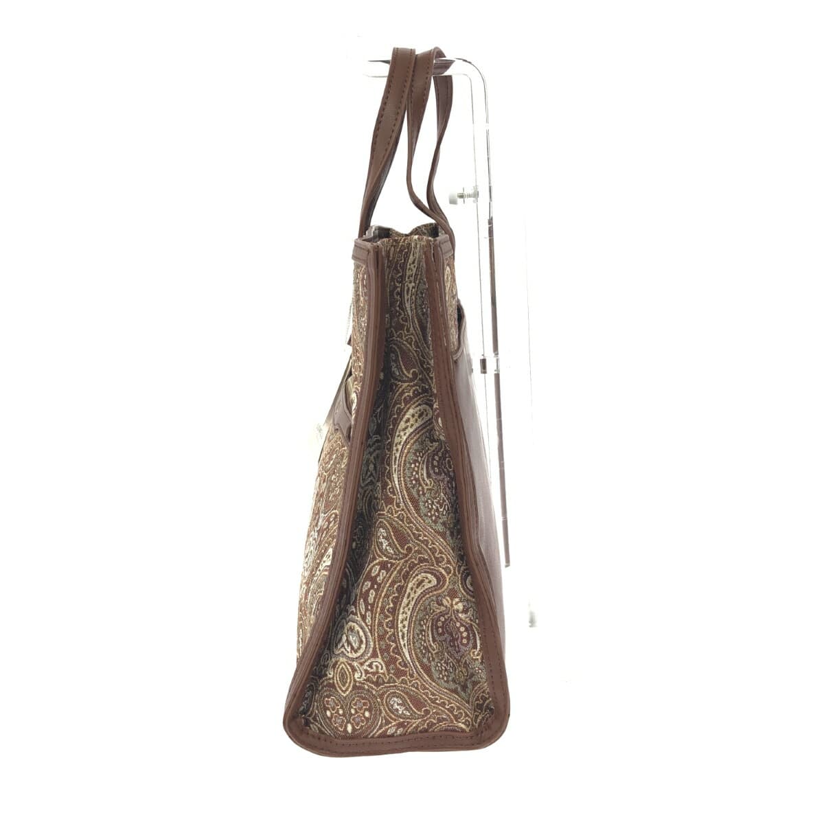 LOWELL 2WAY Tote Bag Like New Paisley/Jacquard Brown Ladies 2