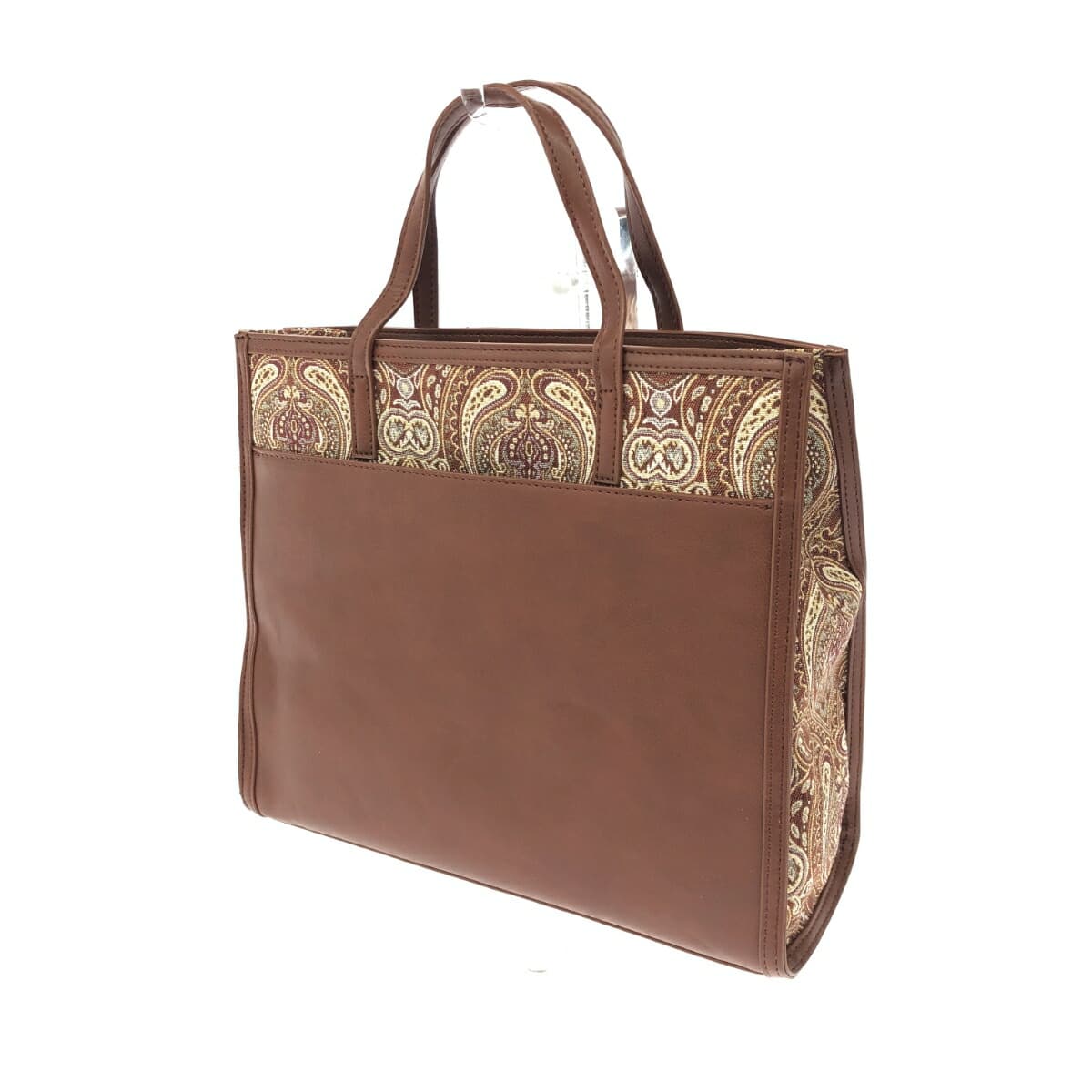 LOWELL 2WAY Tote Bag Like New Paisley/Jacquard Brown Ladies 3