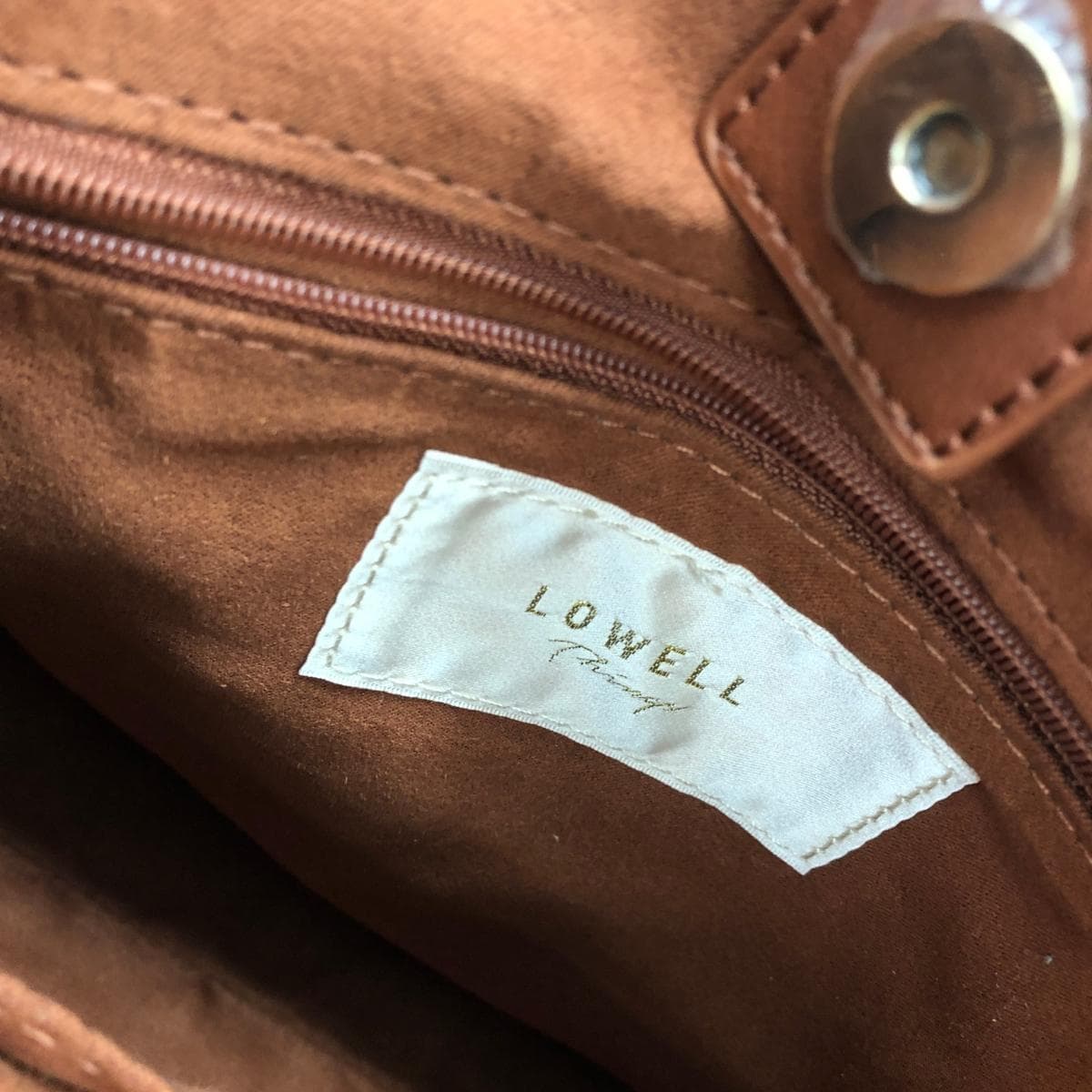 LOWELL 2WAY Tote Bag Like New Paisley/Jacquard Brown Ladies 7