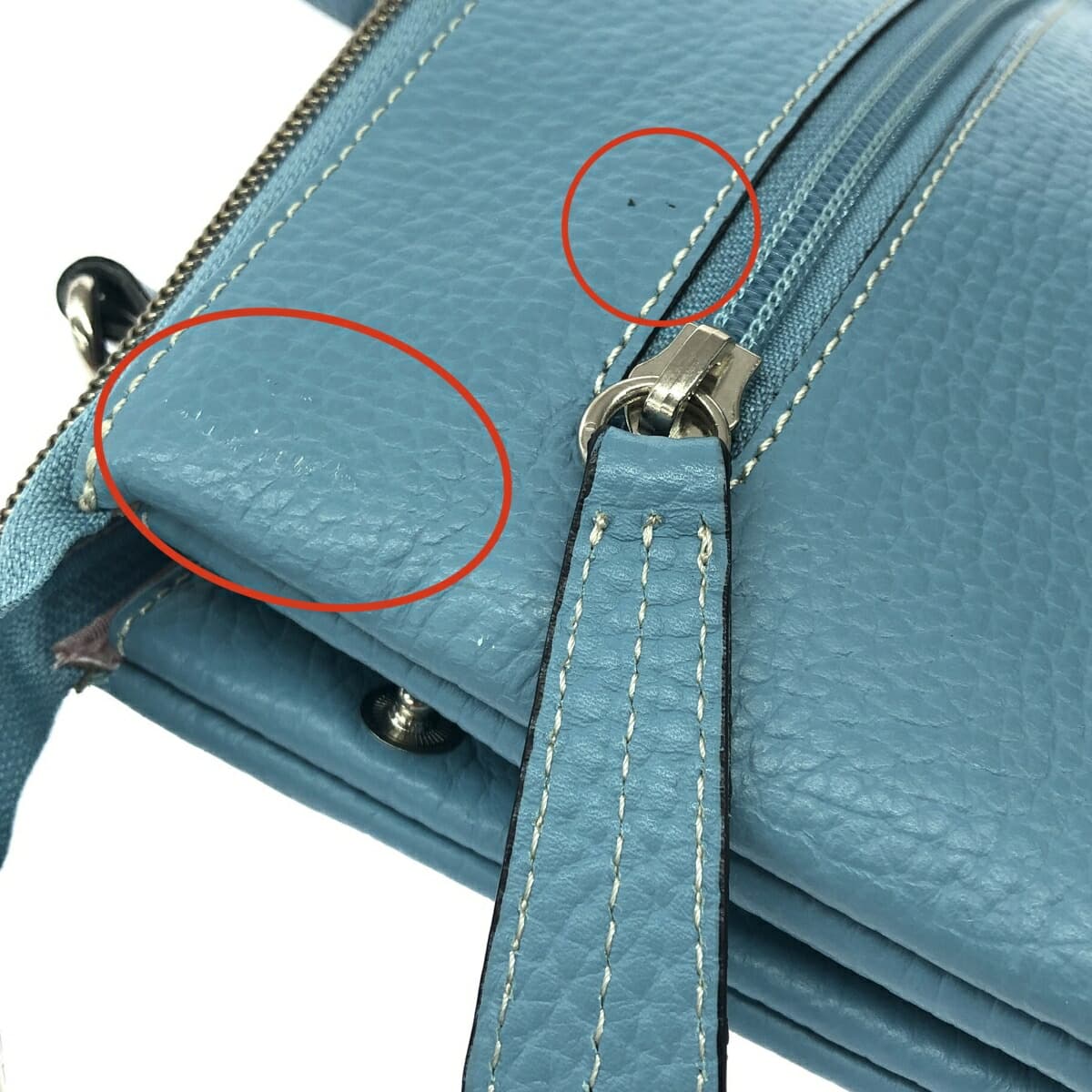 Ginza Yoshinoya Mini Shoulder Bag/Pochette Leather/Sax 60515 Blue Women's 10