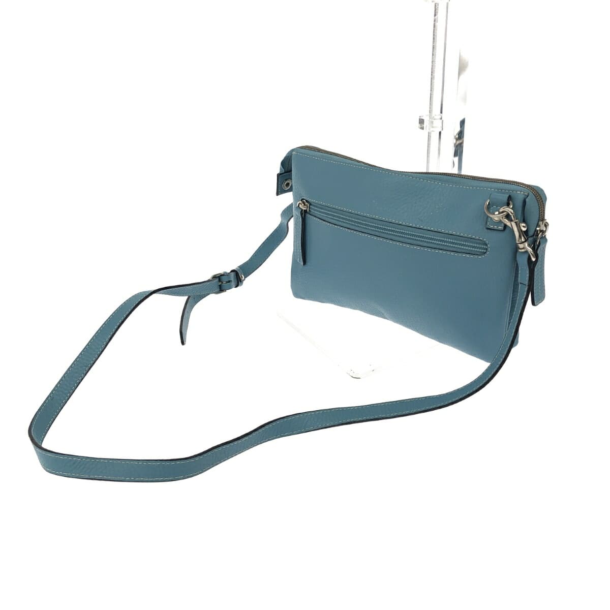 Ginza Yoshinoya Mini Shoulder Bag/Pochette Leather/Sax 60515 Blue Women's 3