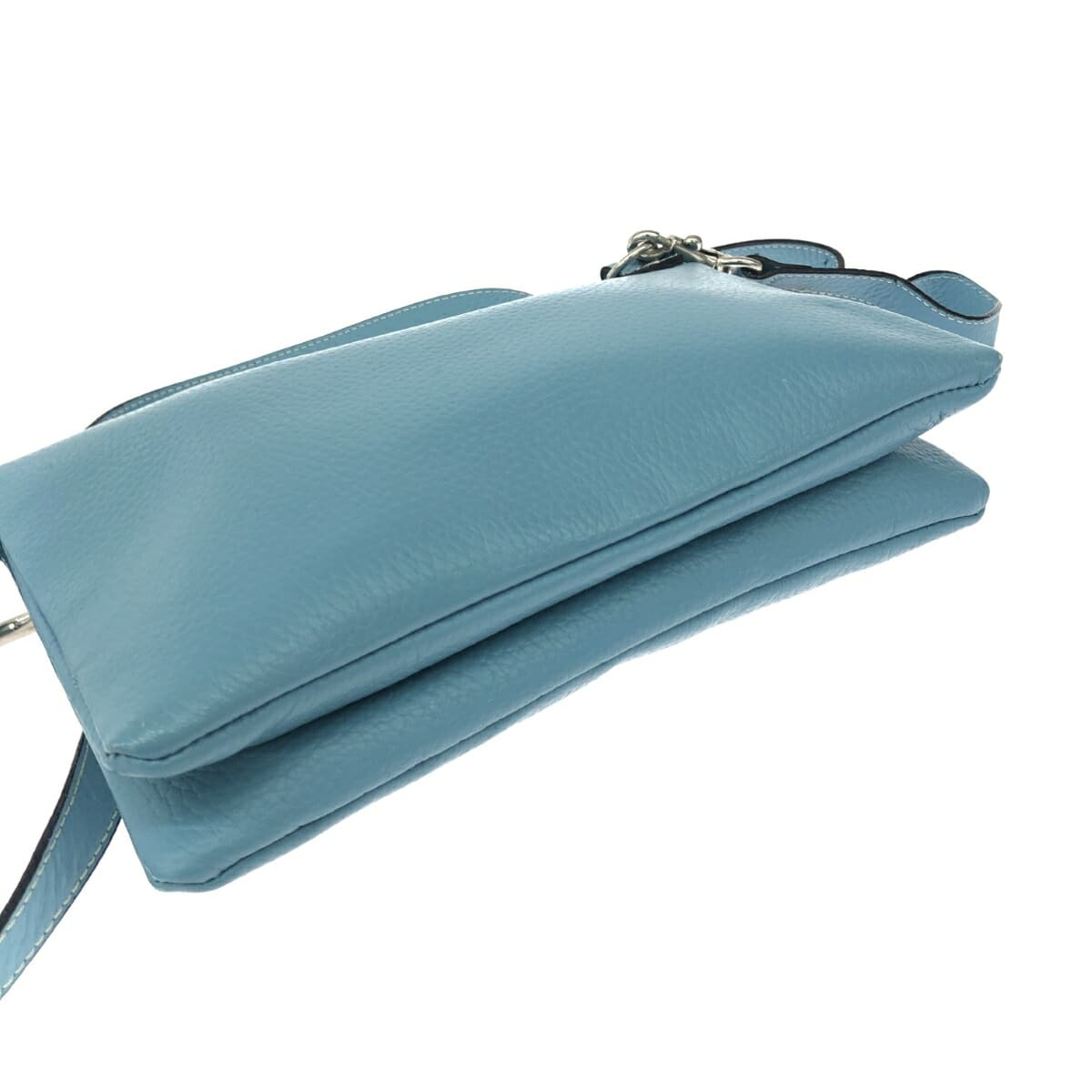 Ginza Yoshinoya Mini Shoulder Bag/Pochette Leather/Sax 60515 Blue Women's 4