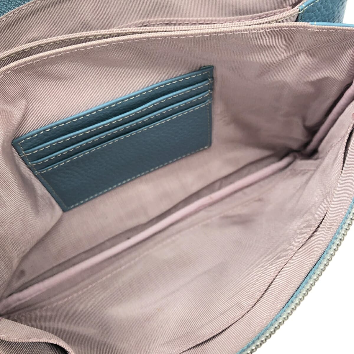 Ginza Yoshinoya Mini Shoulder Bag/Pochette Leather/Sax 60515 Blue Women's 5