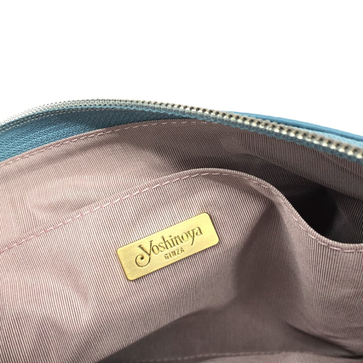 Ginza Yoshinoya Mini Shoulder Bag/Pochette Leather/Sax 60515 Blue Women's 6