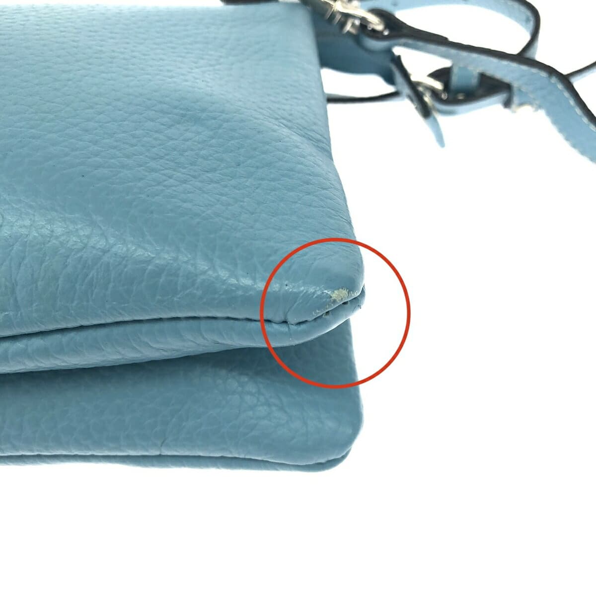 Ginza Yoshinoya Mini Shoulder Bag/Pochette Leather/Sax 60515 Blue Women's 8