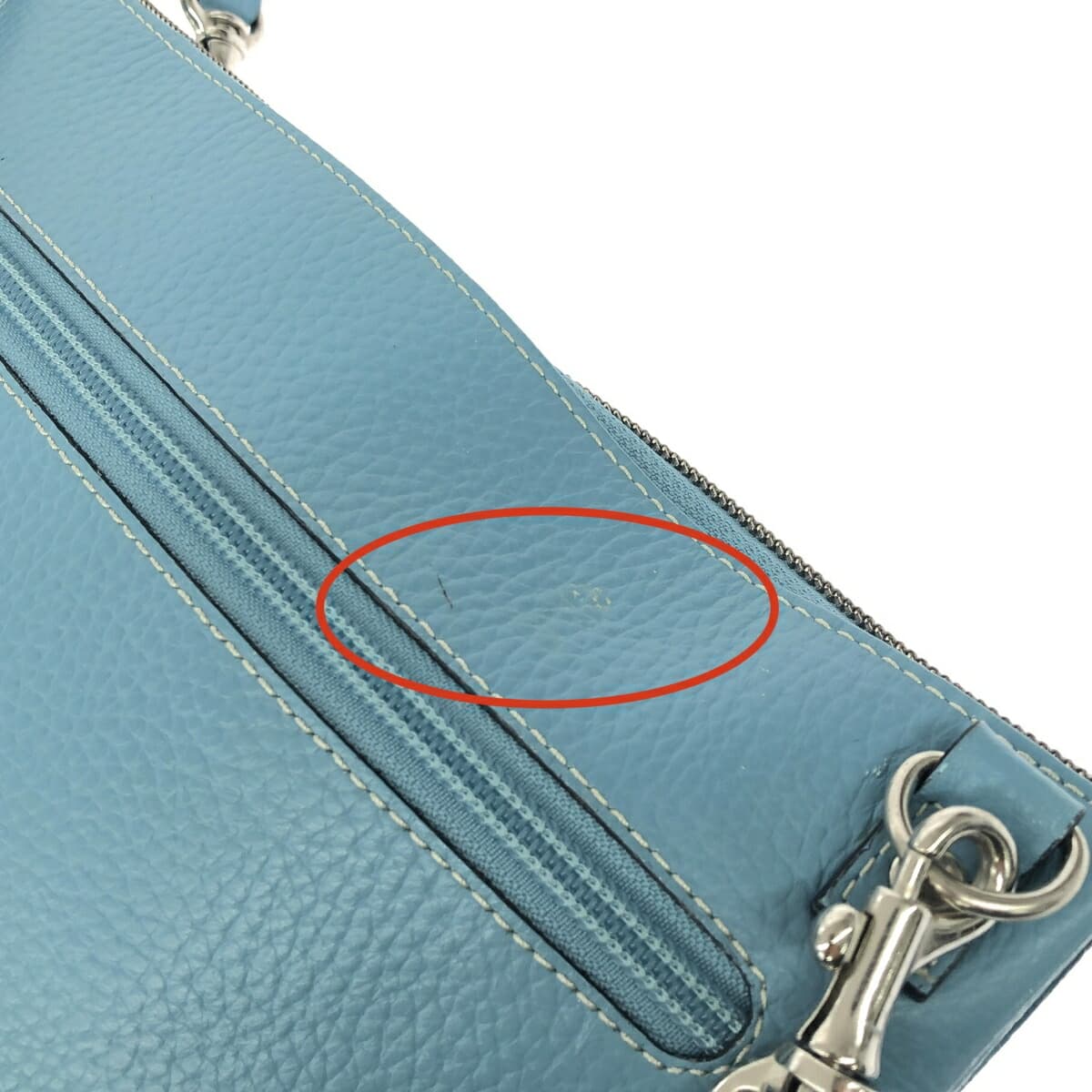 Ginza Yoshinoya Mini Shoulder Bag/Pochette Leather/Sax 60515 Blue Women's 9