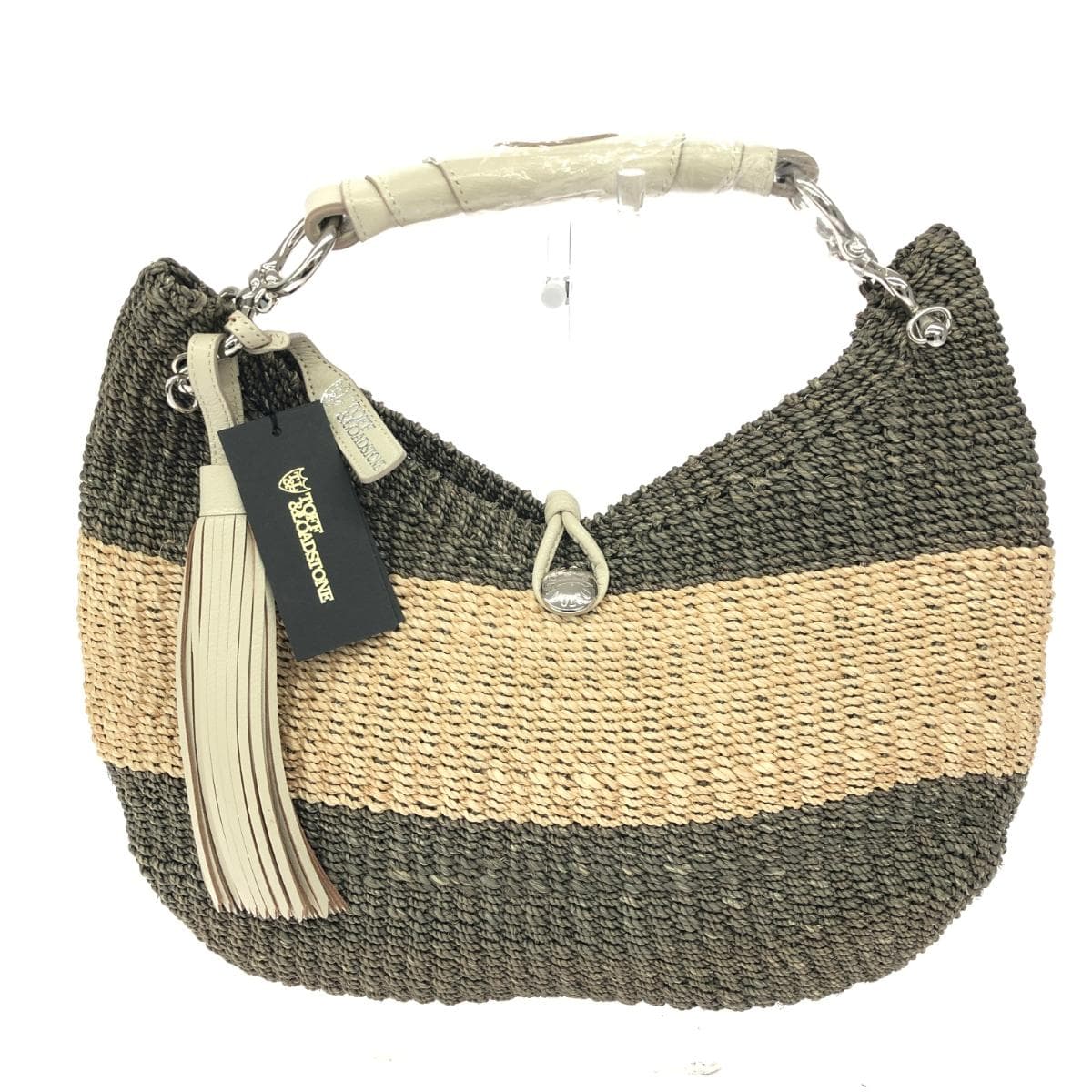TOFF&LOADSTONE Basket Handbag Unused Item Abaca Hemp × Goat Leather Khaki/Beige Women's