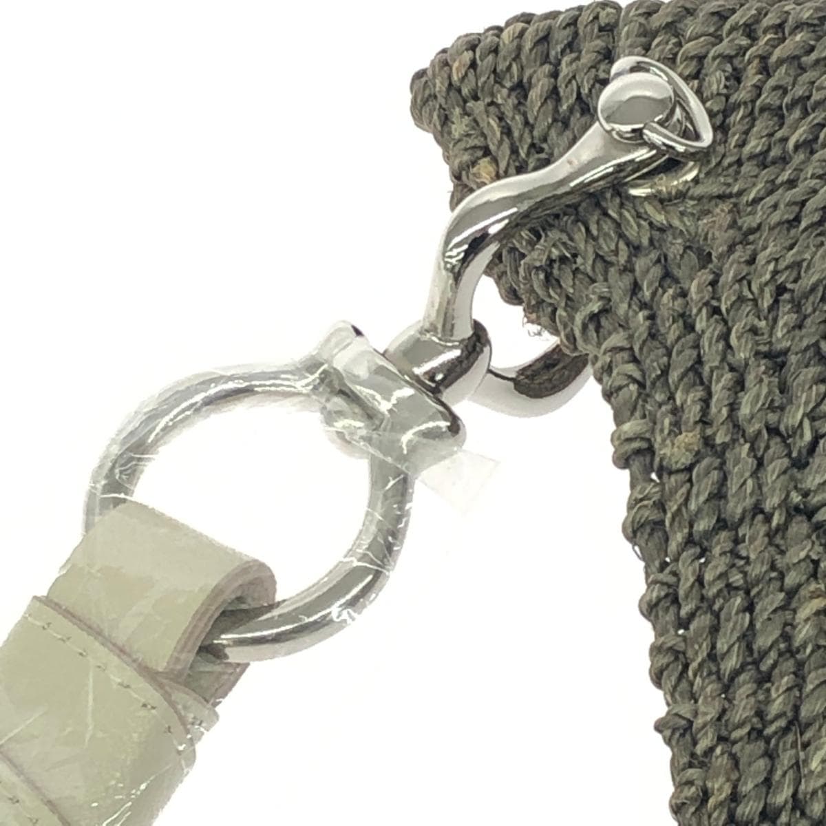 TOFF&LOADSTONE Basket Handbag Unused Item Abaca Hemp × Goat Leather Khaki/Beige Women's 5