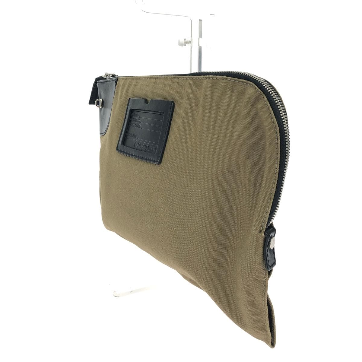Dsquared2 Clutch Bag Canvas Khaki Men's 3