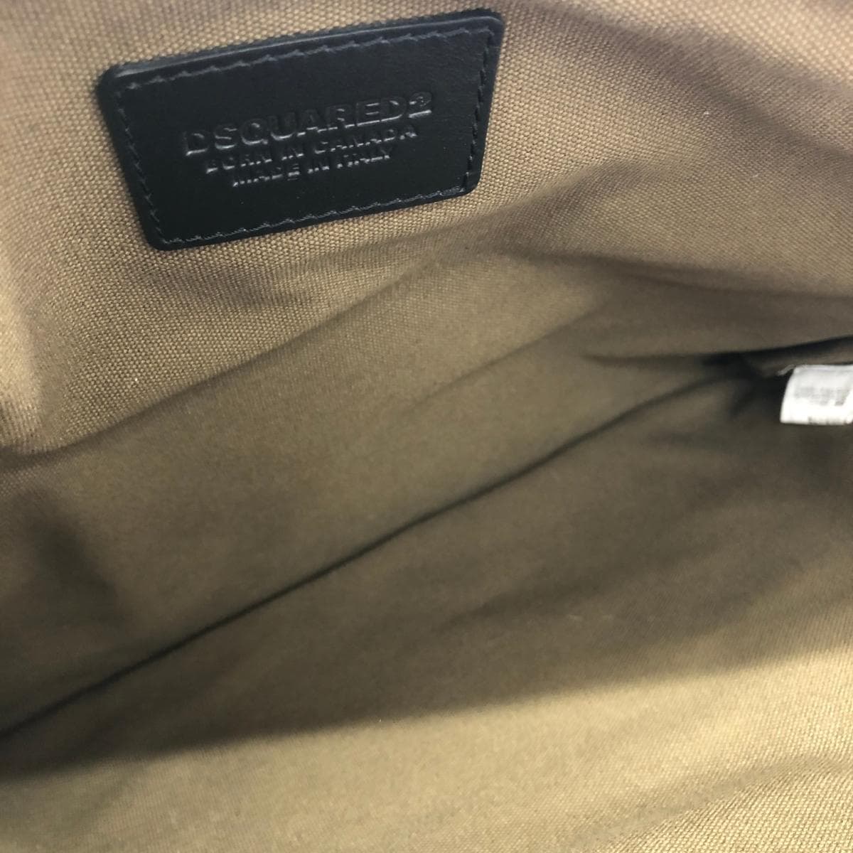 Dsquared2 Clutch Bag Canvas Khaki Men's 4