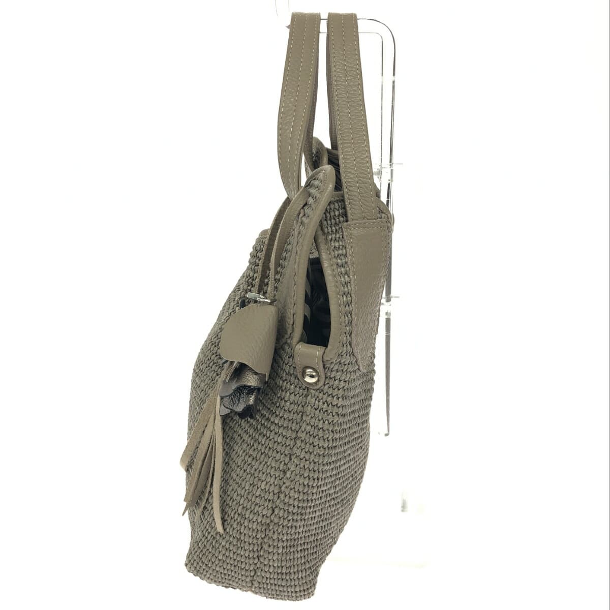 LANZETTI Tote Bag - Basket Bag - Greige for Women 2