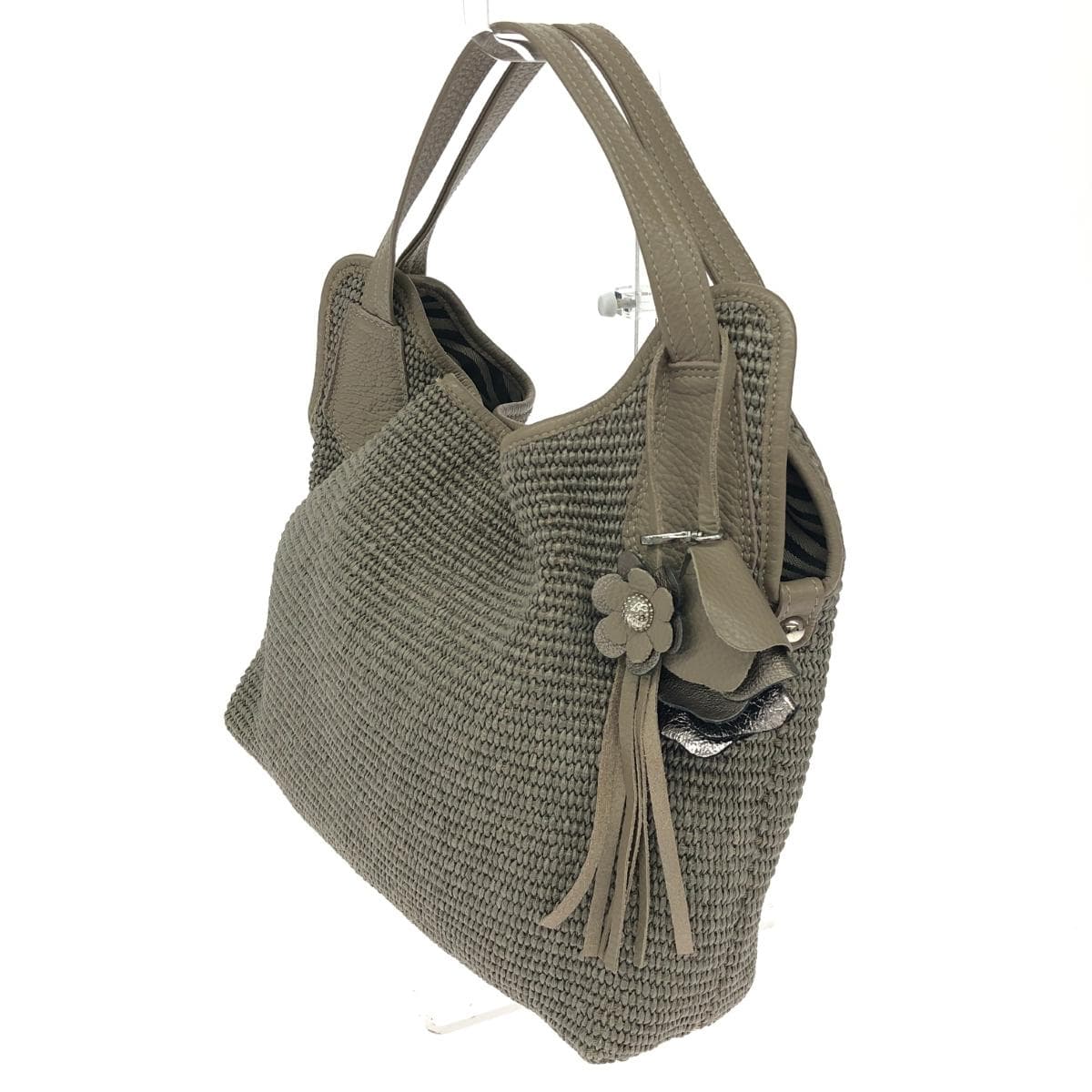 LANZETTI Tote Bag - Basket Bag - Greige for Women 3