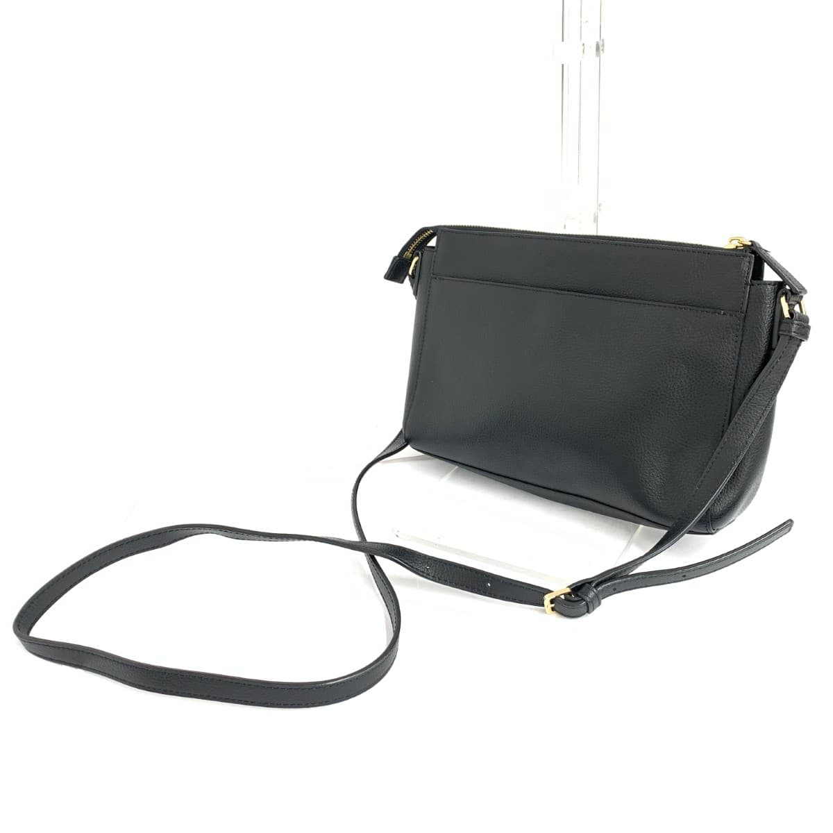 agnes b. Agnes B Mini Shoulder Bag Logo Leather Black Women's 3