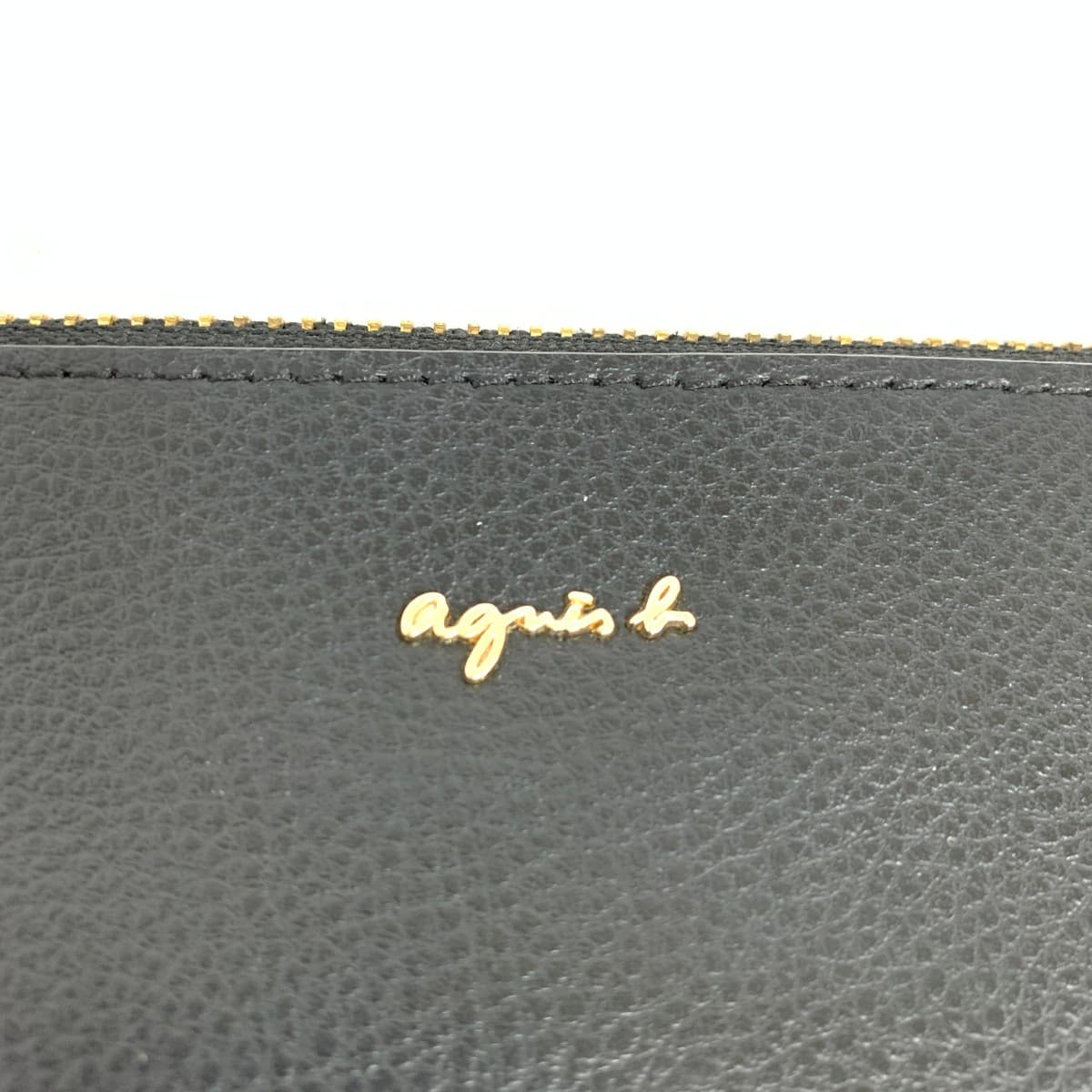 agnes b. Agnes B Mini Shoulder Bag Logo Leather Black Women's 5