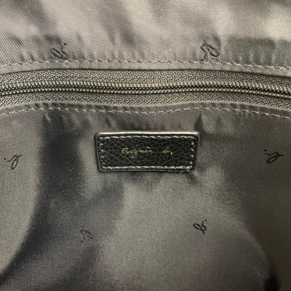 agnes b. Agnes B Mini Shoulder Bag Logo Leather Black Women's 7