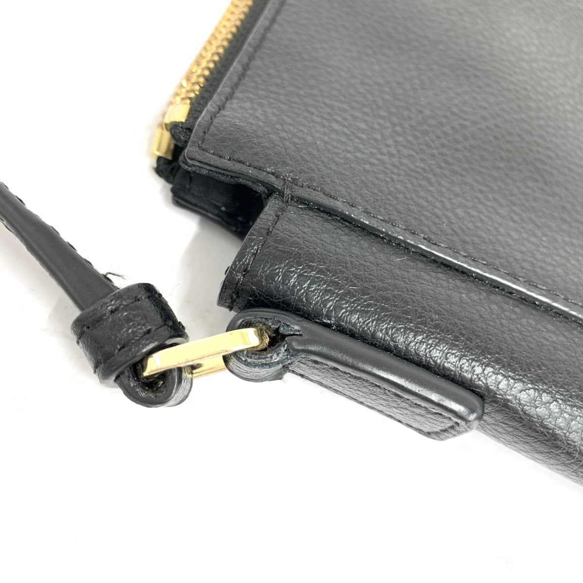 agnes b. Agnes B Mini Shoulder Bag Logo Leather Black Women's 8