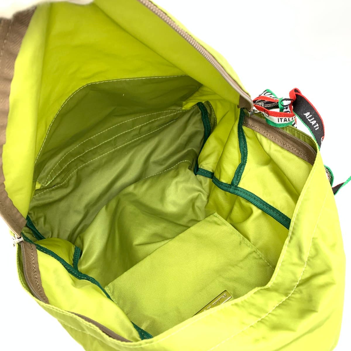 Orobianco backpack in good condition, nylon, light green, unisex 7