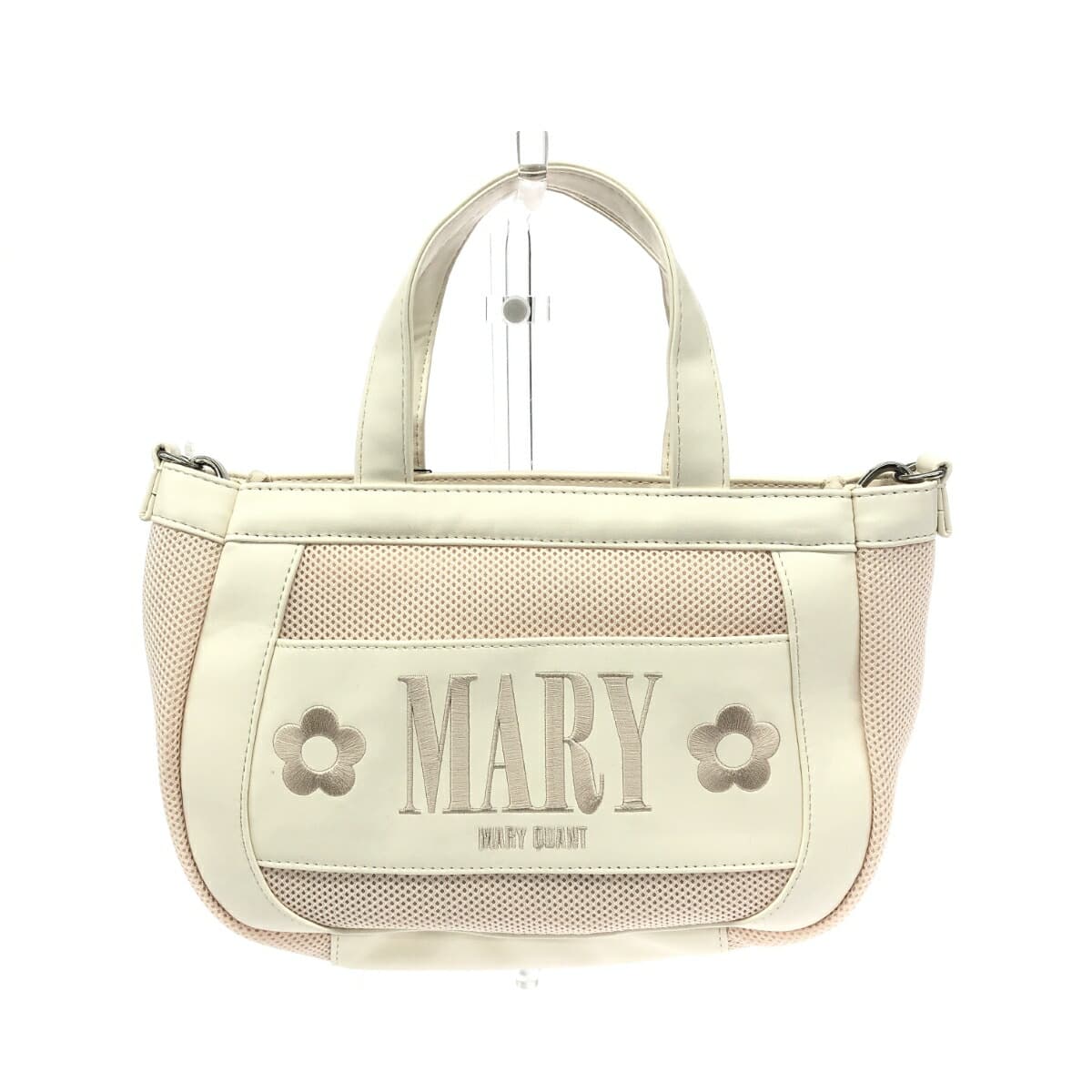 MARY QUANT Mesh 2WAY Bag, Unused, PVC 225-812005-031-0, Beige, Ladies