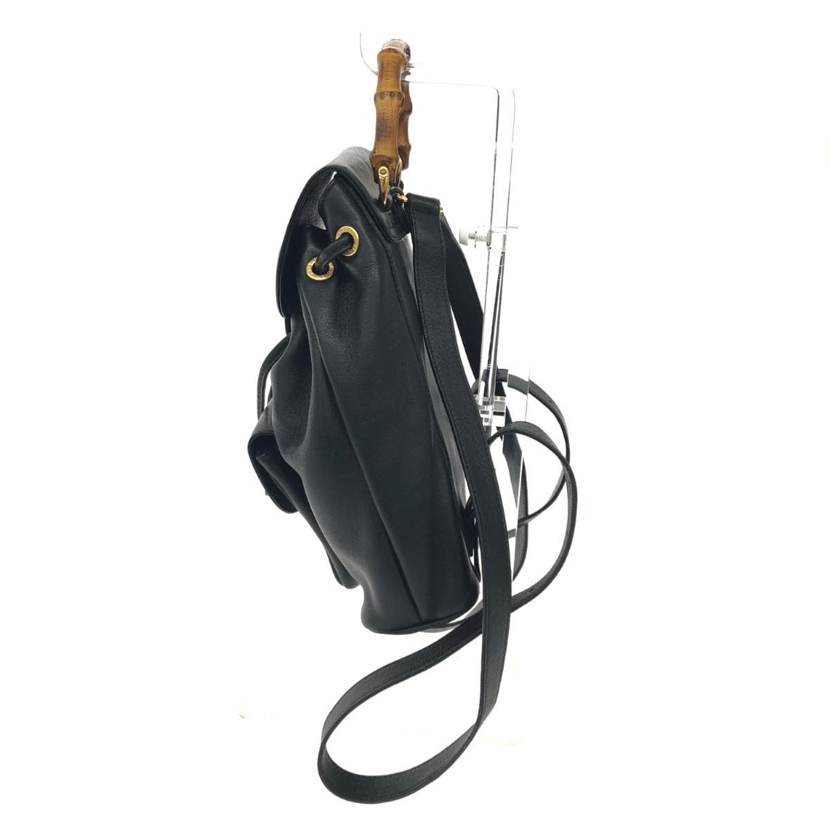 GUCCI Old Gucci / Mini Backpack in good condition, Bamboo / Turn Lock / Leather / Black 003 1705 0030 2