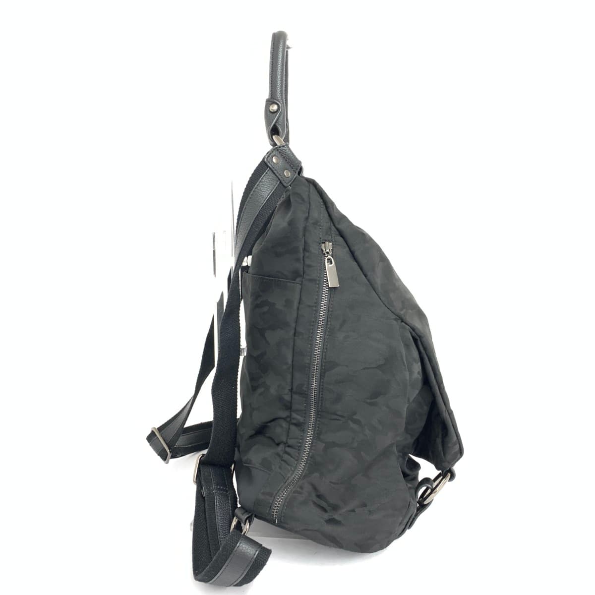 Papillonner Multiway Backpack Knit Stamp Camouflage Nylon Black Ladies 2